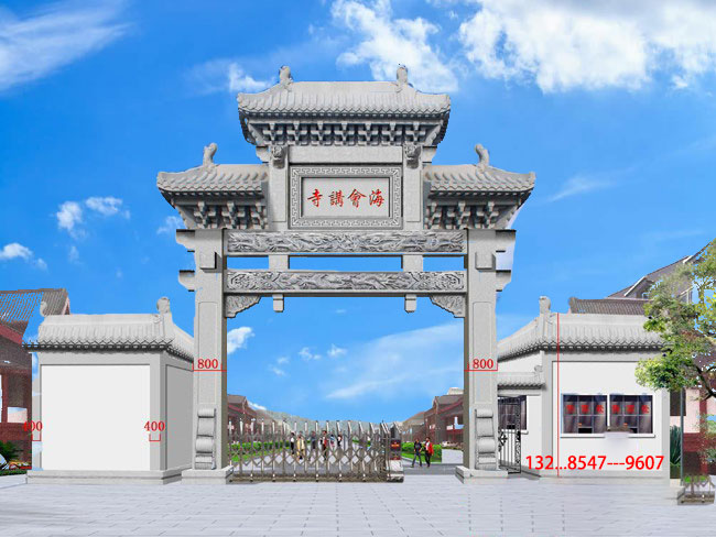 石雕門樓鄉(xiāng)鎮(zhèn)牌樓與石雕單門農(nóng)村地區(qū)經(jīng)典的雕刻圖片