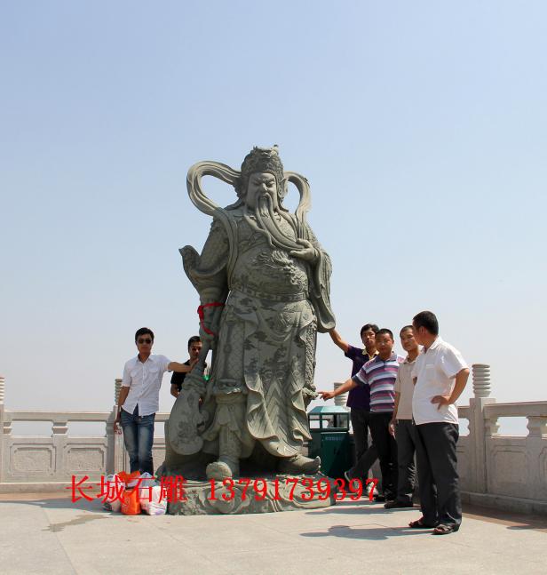 石雕關(guān)公，武財(cái)神關(guān)羽雕塑，雕刻