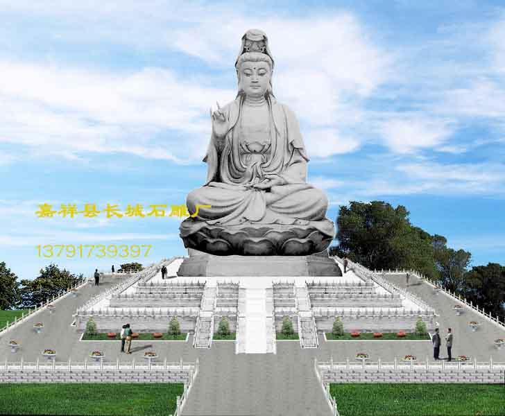 大型石雕作品，觀音菩薩雕刻