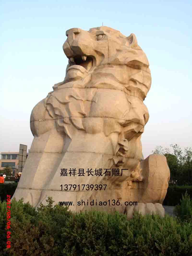 石獅子雕刻，東方醒獅